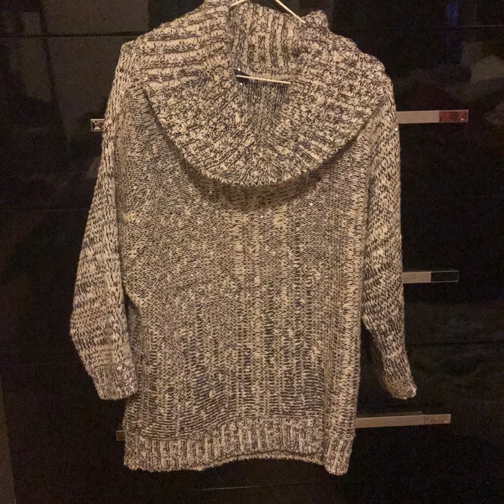 Sparkly black and white turtleneck